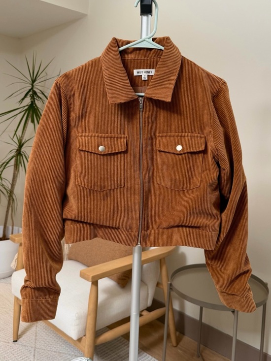 Urban Outfitters Jackets & Blazers - Women’s | Urban Outfitters Corduroy Zip Jacket Caramel Brown Cropped | Medium